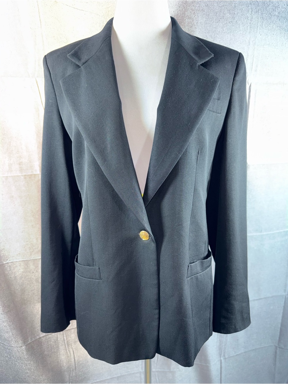 88A-Austin Reed Black Blazer with Gold Button Detail
